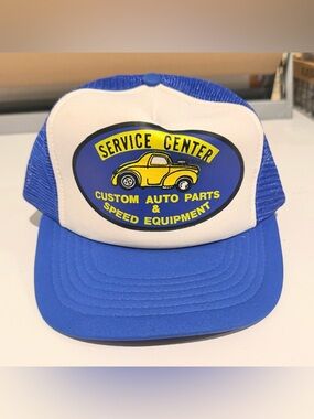 Vintage Classic Cars Service Center Trucker Hat Snap Back 90s
